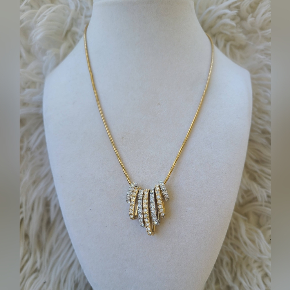Swarovski Dance Rhodium Plated Reversible Interchangeable Necklace- Great Condit